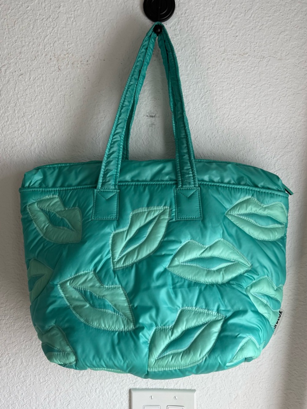 Wildfox Green Lips Puffer Tote Bag
